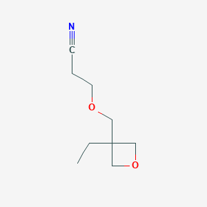 molecular formula C9H15NO2 B14668163 3-[(3-Ethyloxetan-3-yl)methoxy]propanenitrile CAS No. 41988-13-0