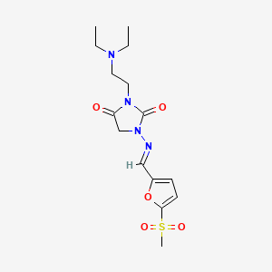 2,4-Imidazolidinedione, 3-(2-(diethylamino)ethyl)-1-(((5-(methylsulfonyl)-2-furanyl)methylene)amino)-