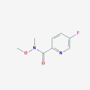 molecular formula C8H9FN2O2 B1466822 5-fluoro-N-methoxy-N-methylpyridine-2-carboxamide CAS No. 1517598-58-1