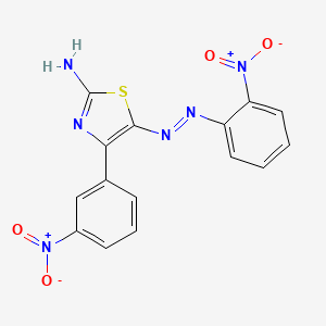 molecular formula C15H10N6O4S B14668233 N-[[2-Imino-4-(3-nitrophenyl)-1,3-thiazol-5-ylidene]amino]-2-nitro-aniline CAS No. 39874-99-2