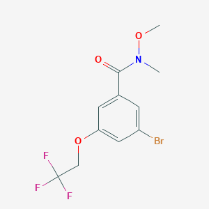 molecular formula C11H11BrF3NO3 B1466829 3-bromo-N-methoxy-N-methyl-5-(2,2,2-trifluoro-ethoxy)-benzamide CAS No. 1180016-69-6