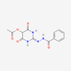 Benzoic acid, 2-(5-(acetyloxy)-1,4,5,6-tetrahydro-4,6-dioxo-2-pyrimidinyl)hydrazide