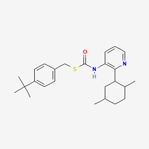 Carbonimidothioic acid, 3-pyridinyl-, O-(2,5-dimethylcyclohexyl) S-((4-(1,1-dimethylethyl)phenyl)methyl) ester