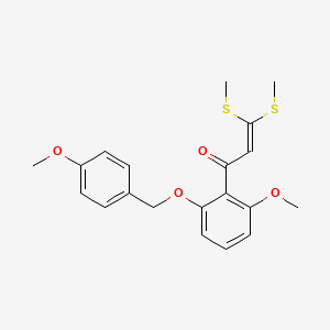 molecular formula C20H22O4S2 B1466831 1-(2-甲氧基-6-((4-甲氧基苄基)氧基)苯基)-3,3-双(甲硫基)丙-2-烯-1-酮 CAS No. 1234015-62-3