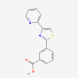 molecular formula C15H10N2O2S B1466832 3-[4-(2-Pyridinyl)-1,3-thiazol-2-yl]benzoic acid CAS No. 1305738-46-8