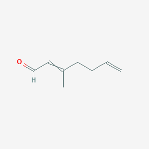 molecular formula C8H12O B14668340 3-Methylhepta-2,6-dienal CAS No. 51221-81-9