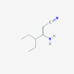 molecular formula C8H14N2 B14668346 3-Amino-4-ethylhex-2-enenitrile CAS No. 49537-88-4