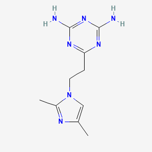 molecular formula C10H15N7 B14668356 6-[2-(2,4-Dimethyl-1H-imidazol-1-yl)ethyl]-1,3,5-triazine-2,4-diamine CAS No. 39102-37-9