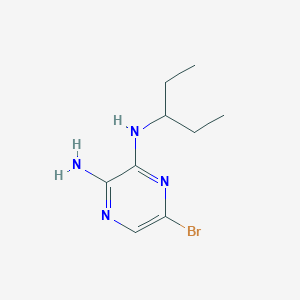 molecular formula C9H15BrN4 B1466844 6-Bromo-N2-(pentan-3-yl)pyrazine-2,3-diamine CAS No. 1005490-99-2