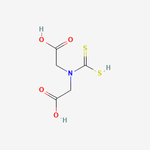 molecular formula C5H7NO4S2 B14668478 Glycine, N-(carboxymethyl)-N-(dithiocarboxy)- CAS No. 36061-59-3