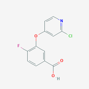 molecular formula C12H7ClFNO3 B1466848 3-(2-Chloropyridin-4-yloxy)-4-fluorobenzoic acid CAS No. 1268619-81-3