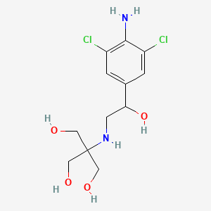 molecular formula C12H18Cl2N2O4 B14668486 2-((2-(4-Amino-3,5-dichlorophenyl)-2-hydroxyethyl)amino)-2-(hydroxymethyl)-1,3-propanediol CAS No. 38339-20-7