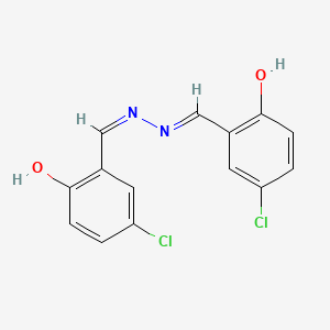 molecular formula C14H10Cl2N2O2 B14668498 4-chloro-2-[(E)-[(Z)-(5-chloro-2-hydroxyphenyl)methylidenehydrazinylidene]methyl]phenol CAS No. 38486-12-3