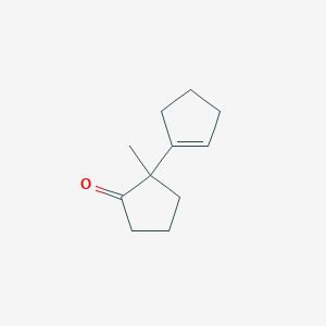 molecular formula C11H16O B14668500 2-(Cyclopenten-1-yl)-2-methylcyclopentan-1-one CAS No. 43011-75-2