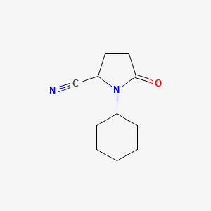 molecular formula C11H16N2O B14668559 1-Cyclohexyl-5-oxopyrrolidine-2-carbonitrile CAS No. 51685-35-9