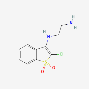 molecular formula C10H11ClN2O2S B14668580 N'-(2-chloro-1,1-dioxo-1-benzothiophen-3-yl)ethane-1,2-diamine CAS No. 39775-21-8