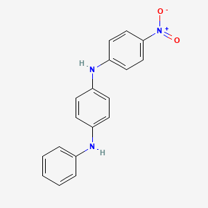 molecular formula C18H15N3O2 B14668582 1,4-Benzenediamine, N-(4-nitrophenyl)-N'-phenyl- CAS No. 36629-08-0