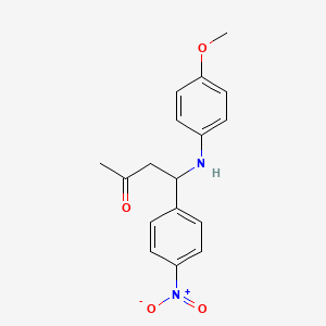 molecular formula C17H18N2O4 B14668614 4-(4-Methoxyanilino)-4-(4-nitrophenyl)butan-2-one CAS No. 38940-23-7