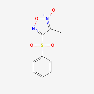 molecular formula C9H8N2O4S B14668616 4-Benzenesulfonyl-3-methyl-furazan 2-oxide CAS No. 49739-41-5