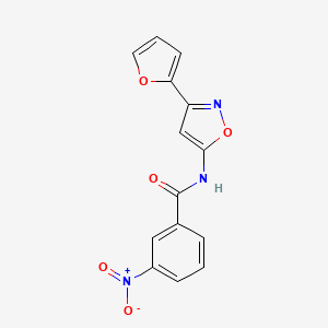 molecular formula C14H9N3O5 B14668715 N-(3-(2-Furanyl)-5-isoxazolyl)-3-nitrobenzamide CAS No. 37853-41-1