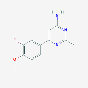 molecular formula C12H12FN3O B1466879 6-(3-Fluoro-4-methoxyphenyl)-2-methylpyrimidin-4-amine CAS No. 1368883-65-1