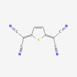 molecular formula C10H2N4S B14668932 2,2'-(Thiene-2,5-diylidene)dipropanedinitrile CAS No. 41122-25-2