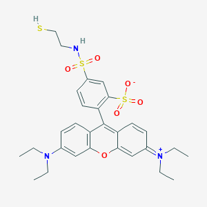 molecular formula C29H35N3O6S3 B014669 2-[3-(Diethylamino)-6-diethylazaniumylidenexanthen-9-yl]-5-(2-sulfanylethylsulfamoyl)benzenesulfonate CAS No. 1244034-02-3