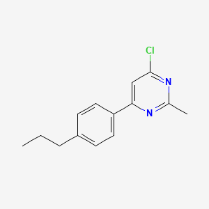 molecular formula C14H15ClN2 B1466904 4-Chloro-2-methyl-6-(4-propylphenyl)pyrimidine CAS No. 1491996-51-0