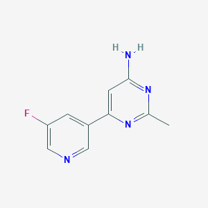 molecular formula C10H9FN4 B1466909 6-(5-Fluoropyridin-3-yl)-2-methylpyrimidin-4-amine CAS No. 1488737-17-2