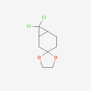 molecular formula C9H12Cl2O2 B14669121 7,7-Dichlorospiro[bicyclo[4.1.0]heptane-3,2'-[1,3]dioxolane] CAS No. 38334-85-9