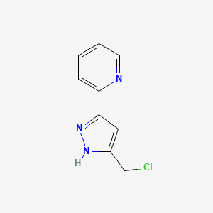 molecular formula C9H8ClN3 B1466914 2-(5-(chloromethyl)-1H-pyrazol-3-yl)pyridine CAS No. 828911-10-0