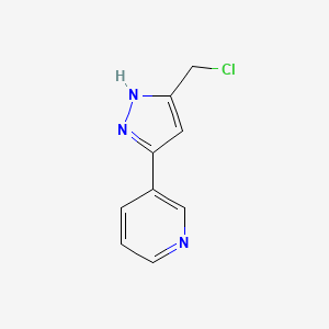 molecular formula C9H8ClN3 B1466915 3-(5-(chloromethyl)-1H-pyrazol-3-yl)pyridine CAS No. 865835-13-8