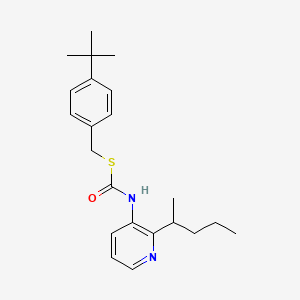 Carbonimidothioic acid, 3-pyridinyl-, S-((4-(1,1-dimethylethyl)phenyl)methyl)O-(1-methylbutyl) ester