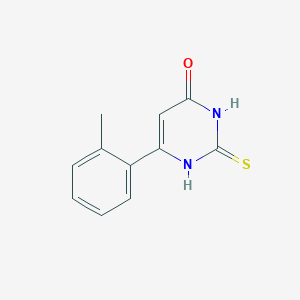 molecular formula C11H10N2OS B1466924 2-thioxo-6-(o-tolyl)-2,3-dihydropyrimidin-4(1H)-one CAS No. 1495314-54-9