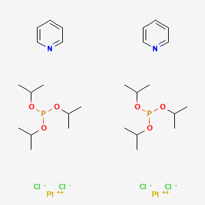 molecular formula C28H52Cl4N2O6P2Pt2 B14669307 Platinum(2+);pyridine;tripropan-2-yl phosphite;tetrachloride CAS No. 37773-49-2