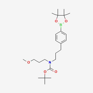 Tert-butyl (3-methoxypropyl){3-[4-(4,4,5,5-tetramethyl-1,3,2-dioxaborolan-2-yl)phenyl]propyl}carbamate