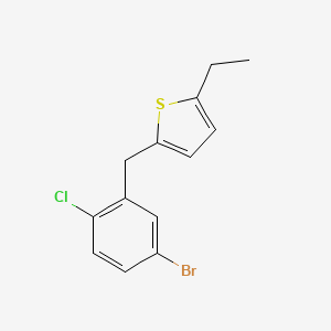 molecular formula C13H12BrClS B1466948 5-Bromo-2-chloro-1-(5-ethyl-2-thienylmethyl)benzene CAS No. 842135-05-1
