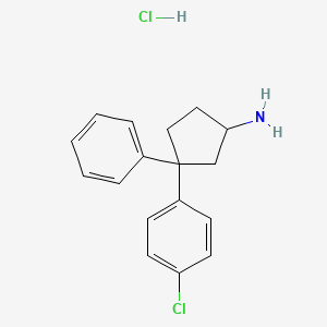 3-(p-Chlorophenyl)-3-phenylcyclopentylamine hydrochloride