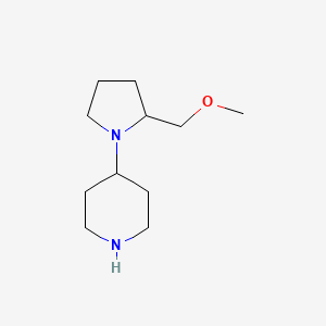 molecular formula C11H22N2O B1466965 4-[2-(Methoxymethyl)pyrrolidin-1-yl]piperidine CAS No. 1228674-18-7