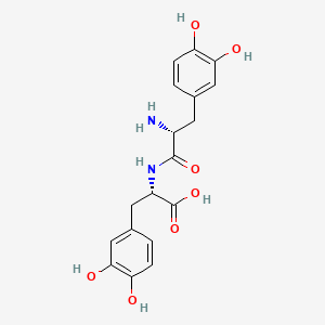 molecular formula C18H20N2O7 B14669672 L-Tyrosine, 3-hydroxy-N-(3-hydroxy-D-tyrosyl)-, hydrate CAS No. 37181-66-1