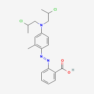 molecular formula C20H23Cl2N3O2 B14669673 Benzoic acid, 2-[[4-[bis(2-chloropropyl)amino]-2-methylphenyl]azo]- CAS No. 40136-92-3