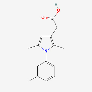 molecular formula C15H17NO2 B14669685 1H-Pyrrole-3-acetic acid, 2,5-dimethyl-1-(3-methylphenyl)- CAS No. 42780-03-0