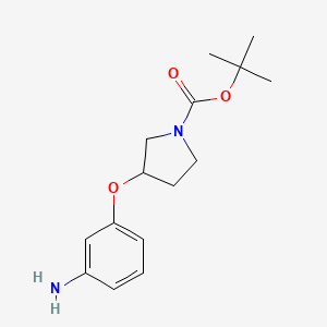 molecular formula C15H22N2O3 B1466969 Tert-butyl 3-(3-aminophenoxy)pyrrolidine-1-carboxylate CAS No. 1193104-14-1