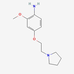 molecular formula C13H20N2O2 B1466972 2-Methoxy-4-[2-(pyrrolidin-1-yl)ethoxy]aniline CAS No. 927673-07-2