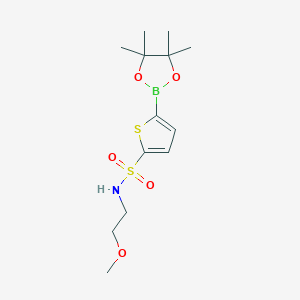 molecular formula C13H22BNO5S2 B1466982 N-(2-methoxyethyl)-5-(4,4,5,5-tetramethyl-1,3,2-dioxaborolan-2-yl)thiophene-2-sulfonamide CAS No. 1266480-29-8