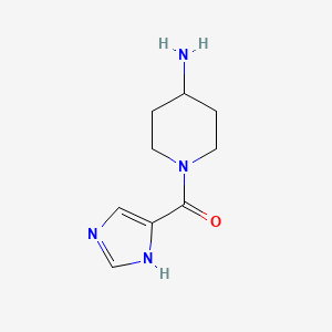molecular formula C9H14N4O B1467002 (4-aminopiperidin-1-yl)(1H-imidazol-5-yl)methanone CAS No. 1491692-78-4