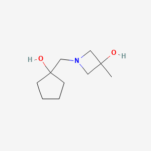 molecular formula C10H19NO2 B1467009 1-[(1-Hydroxycyclopentyl)methyl]-3-methylazetidin-3-ol CAS No. 1483561-04-1