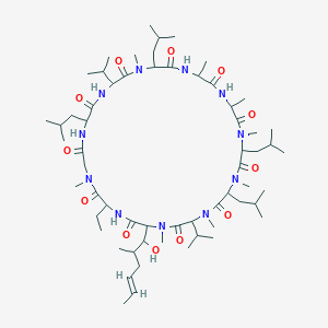 molecular formula C₆₁H₁₀₉N₁₁O₁₂ B146701 Cyclosporine metabolite M21 CAS No. 89270-23-5