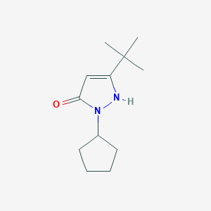 molecular formula C12H20N2O B1467012 3-(tert-butyl)-1-cyclopentyl-1H-pyrazol-5-ol CAS No. 1872999-76-2