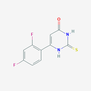 molecular formula C10H6F2N2OS B1467022 6-(2,4-二氟苯基)-2-硫代-2,3-二氢嘧啶-4(1H)-酮 CAS No. 1493941-32-4